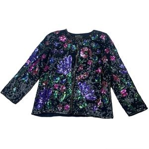 Jean for Joseph Le Bon Silk Lining Beaded Blazer N177-32